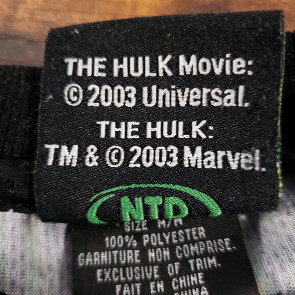 2003 The Hulk Shirt Green Gold Movie NTD Marvel Official Polyester Men's Medium - Picture 11 of 16